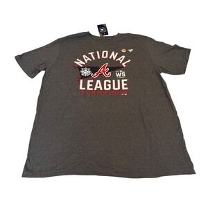 Fanatics Atlanta Braves 2021 World Series NL Champions Shirt Mens XLT Grey New‎